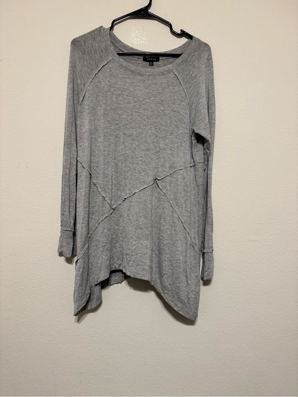 Verve Ami Light Gray Asymmetrical Seamed Tunic